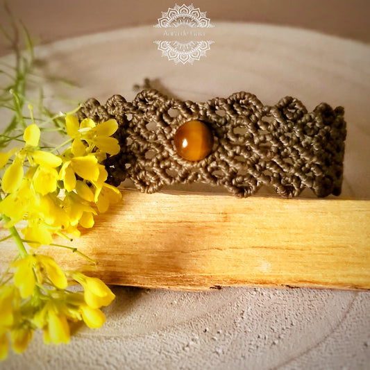 Pulsera de Macramé con Piedra Natural / Macrame Bracelet with Natural Stone