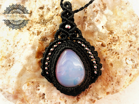 Collar Bohemio de Opalite y cuentas de acero inoxidable - Bohemian Necklace in Opalite and stainless steel beads