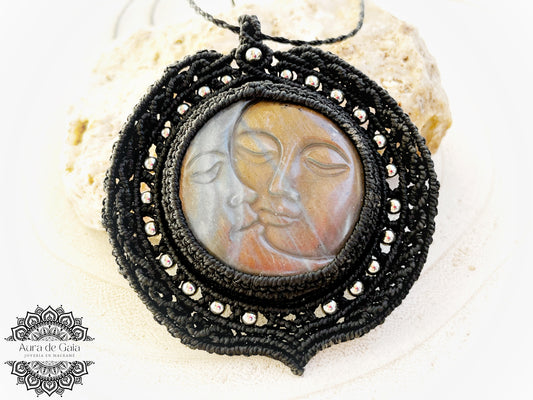 Colgante Sol y Luna en Labradorita - Labradorite Sun and Moon Pendant