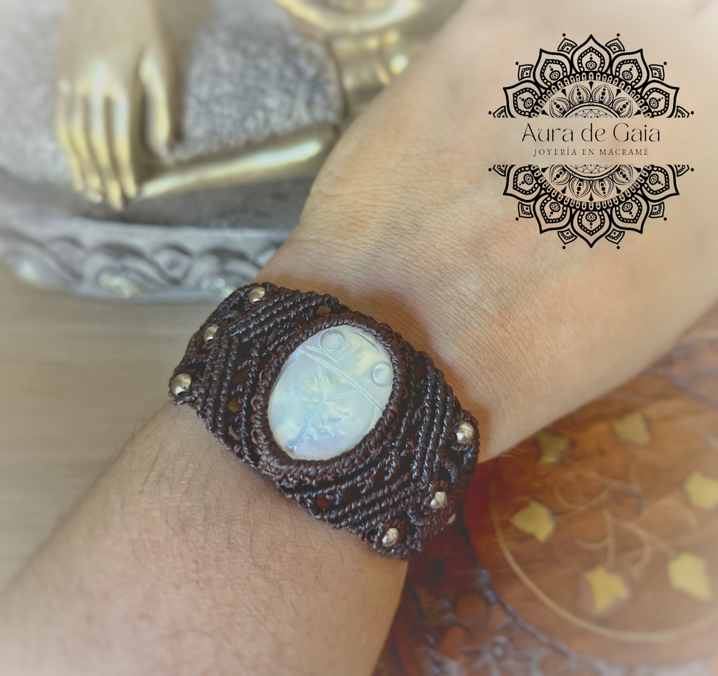 Pulsera Macramé con Madre Perla - Macrame Bracelet with Mother of Pearl