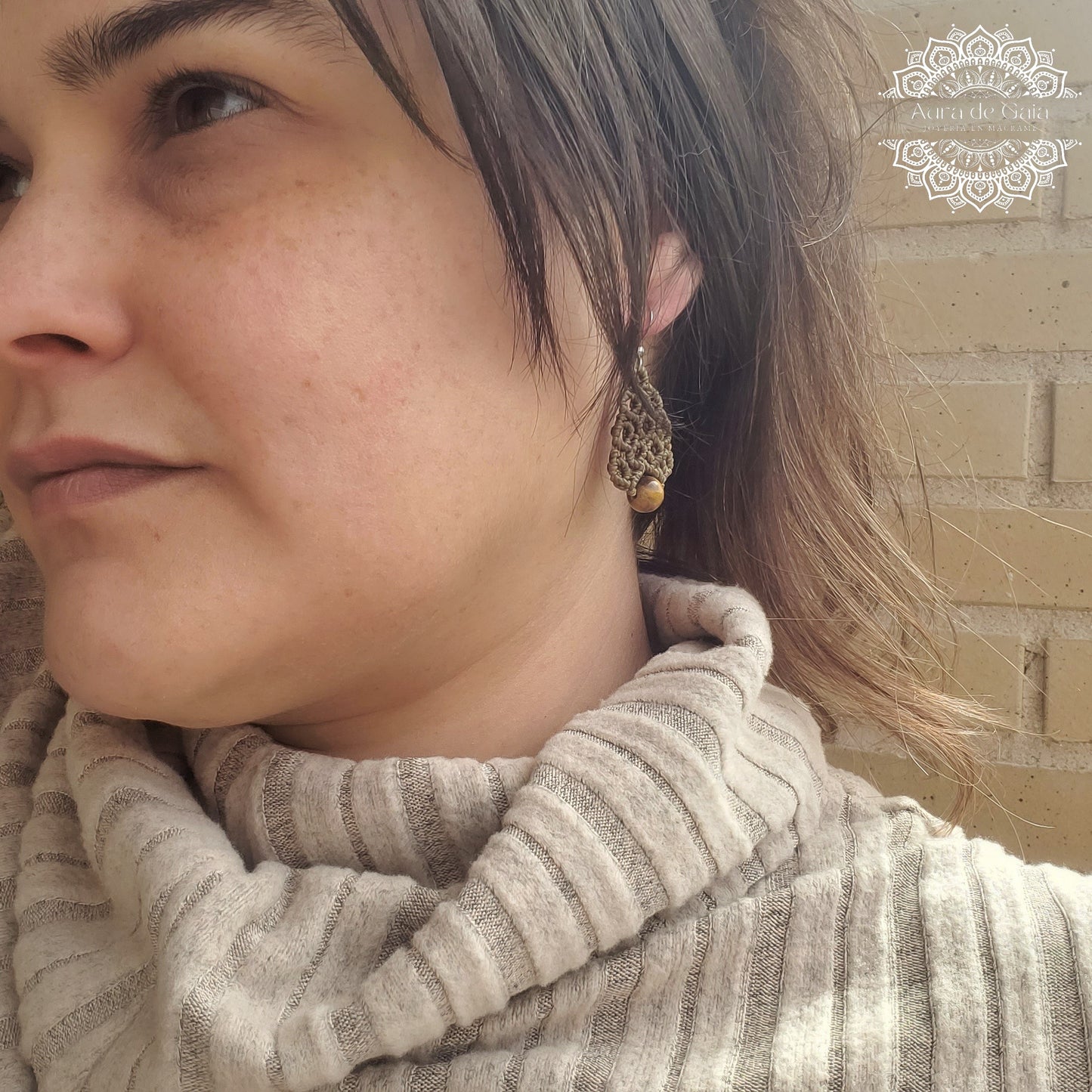 Pendientes Boho de Macrame con Piedras Naturales / Boho Macrame Earrings with Natural Stones