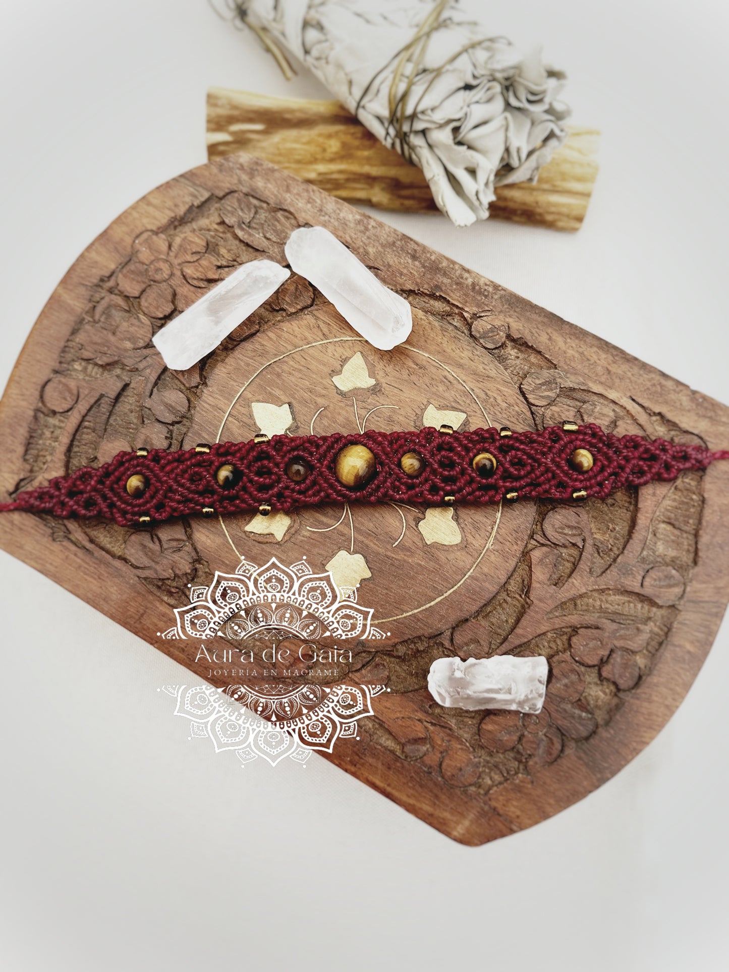 Pulsera Bohemia de Ojo de Tigre - Tiger Eye Bohemia Bracelet Macrame