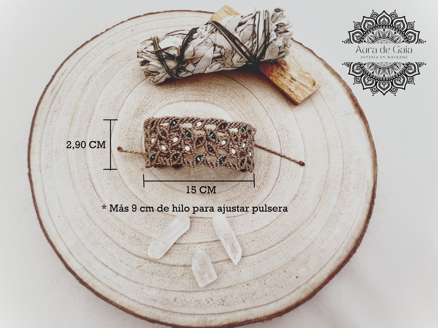 Pulsera Hippie con Abalorios en Macramé - Hippie bracelet with beads macrame