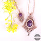 Collar De Macrame con Amatista Natural / Macrame Necklace with Natural Amethyst Quartz