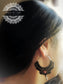 Pendientes Aro Boho Rodocrosita en macramé - Natural Rhodochrosite Boho Hoop Earrings