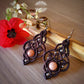 Delicados Pendientes Bohemios con Piedra del Sol en Macramé/ Handcrafted Boho Hippie Natural Stone Earrings