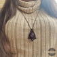 Collar De Macrame con Amatista Natural / Macrame Necklace with Natural Amethyst Quartz
