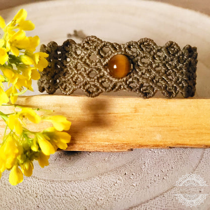 Pulsera de Macramé con Piedra Natural / Macrame Bracelet with Natural Stone