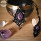 Collar De Macrame con Amatista Natural / Macrame Necklace with Natural Amethyst Quartz