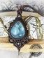 Colgante Boho de Aguamarina en Macrame - Aquamarine Boho Choker in Macrame