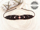 Pulsera en Macramé con Rodocrosita Natural - Macrame Bracelet with Natural Rhodochrosite
