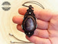 Bohemio Collar de Macramé con Cuarzo Amatista en color Chocolate - Macrame Necklace with Amethyst Quartz in Brown Color