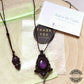 Collar De Macrame con Amatista Natural / Macrame Necklace with Natural Amethyst Quartz