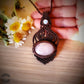 Collar Boho en Macrame con Cuarzo Rosa y Piedra Luna / Boho Macrame Necklace with Rose Quartz and Moonstone