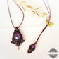 Collar De Macrame con Amatista Natural / Macrame Necklace with Natural Amethyst Quartz