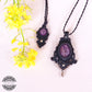 Collar De Macrame con Amatista Natural / Macrame Necklace with Natural Amethyst Quartz