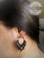 Pendientes Aro Boho Rodocrosita en macramé - Natural Rhodochrosite Boho Hoop Earrings