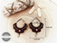 Pendientes Aro Boho Rodocrosita en macramé - Natural Rhodochrosite Boho Hoop Earrings