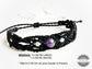 Pulsera de macrame con Cuarzo Amatista y Piedra Luna en color Negro - Macrame bracelet with Amethyst Quartz and Moonstone in Black color