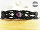 Pulsera de macrame con Cuarzo Amatista y Piedra Luna en color Negro - Macrame bracelet with Amethyst Quartz and Moonstone in Black color