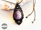 Bohemio Collar de Macramé con Cuarzo Amatista en color Chocolate - Macrame Necklace with Amethyst Quartz in Brown Color